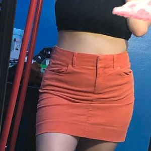 Orange corduroy skirt